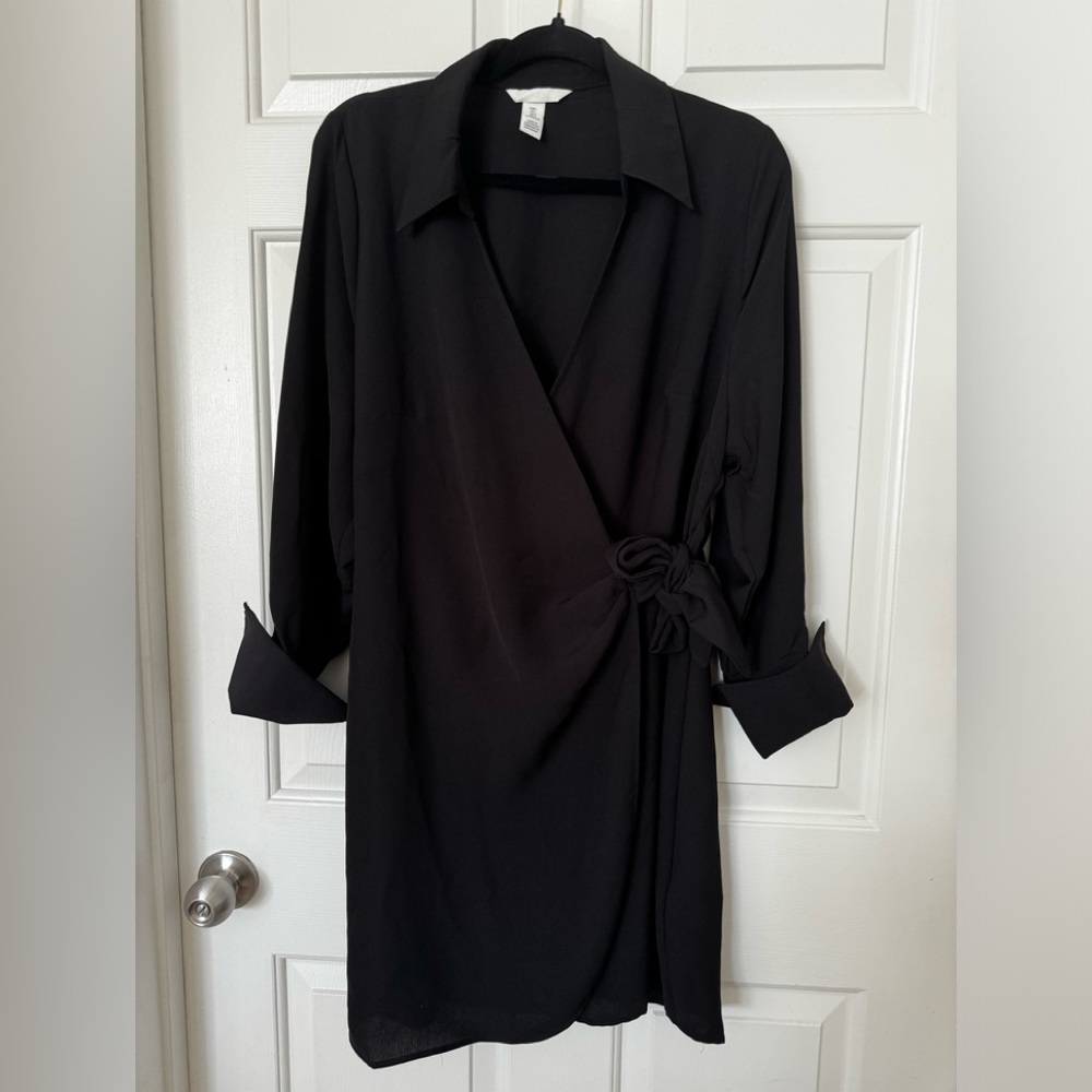 Anthropologie Black Wrap dress